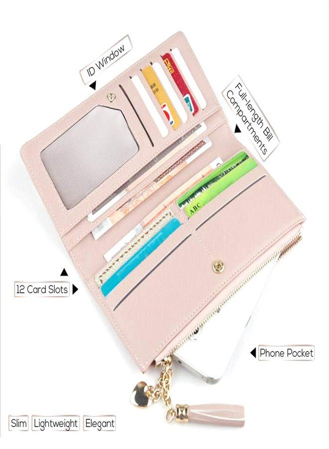 Valentoria Womens Wallet Cute Elegant Long Slim Card Holder Case Minimalist Coin Purse Thin Tassels Zip Clutch Wallets for Girls Ladies - Image 2